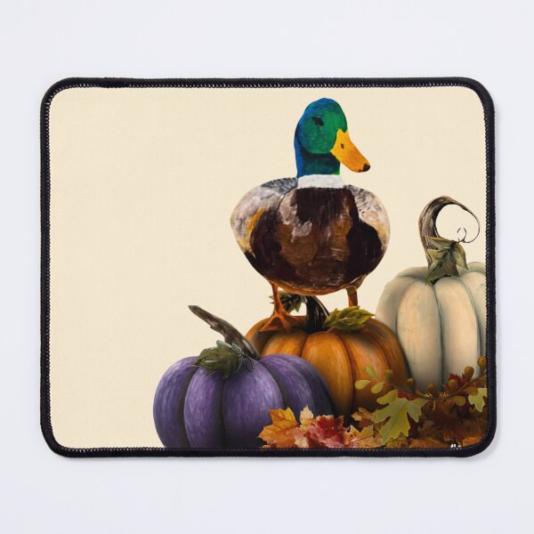 Item preview, Autumn Mallard with Pumpkins – Cozy Fall Harvest Art designed and sold by ArtistsAtticWI.