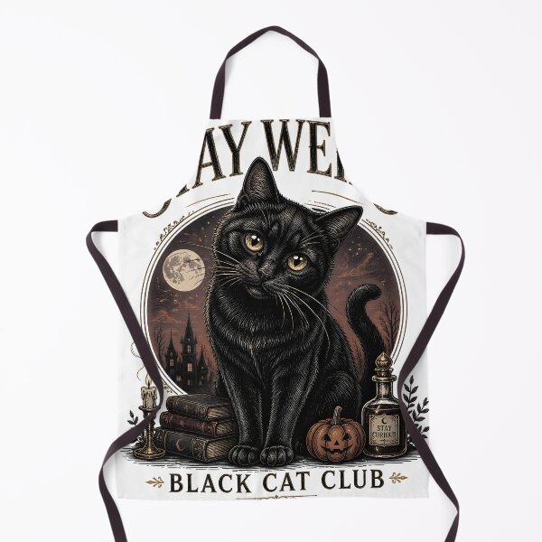 Item preview, Stay Weird Black Cat Halloween Gothic Engraving designed and sold by RoyesButler.