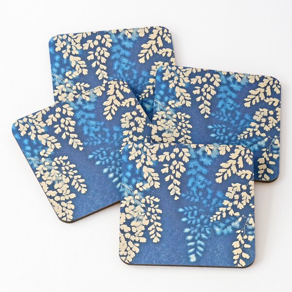Item preview, Blue and Cream Leaves, Abstract designed and sold by Vintage-Lady65.