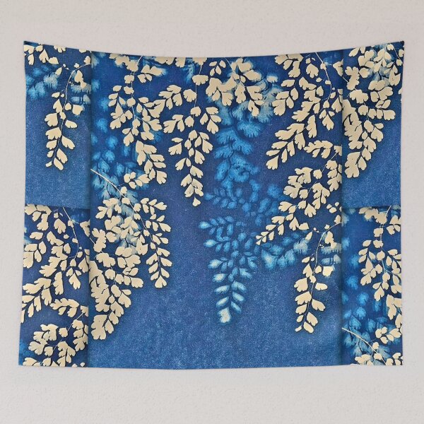 Item preview, Blue and Cream Leaves, Abstract designed and sold by Vintage-Lady65.