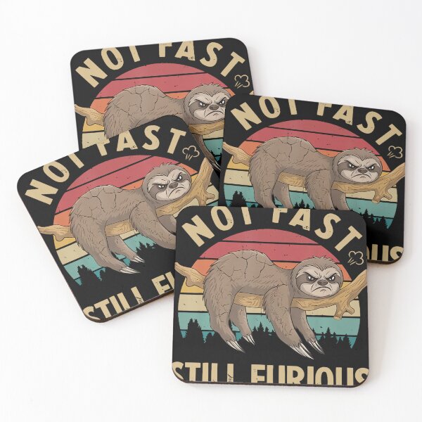Item preview, Retro Not Fast Not Furious Sloth Pace Angry Funny designed and sold by linendaust.