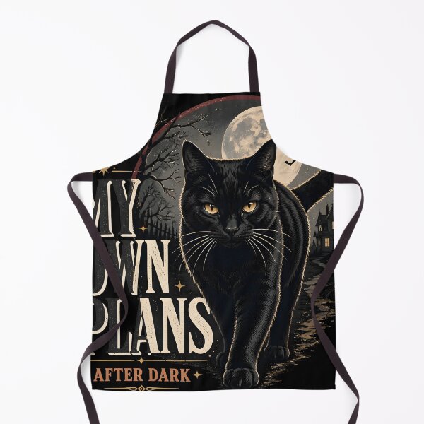 Item preview, My Own Plans Black Cat Halloween Retro Screen Print designed and sold by RoyesButler.