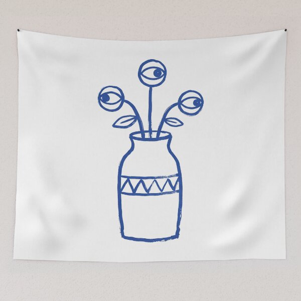 Item preview, Vase Of Eyes Naive Monoline Illustration designed and sold by The Mellonaire.