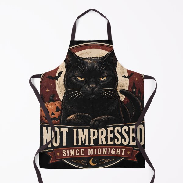 Item preview, Not Impressed Black Cat Halloween Retro Screen Print designed and sold by RoyesButler.