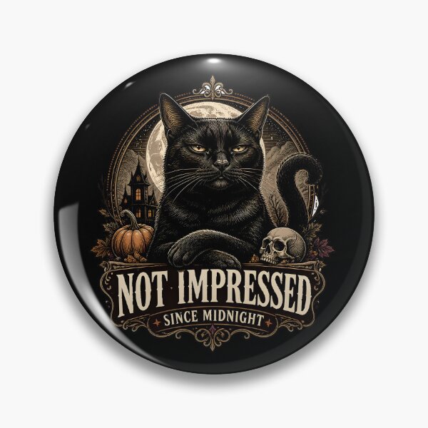 Item preview, Not Impressed Black Cat Halloween Gothic Engraving designed and sold by RoyesButler.