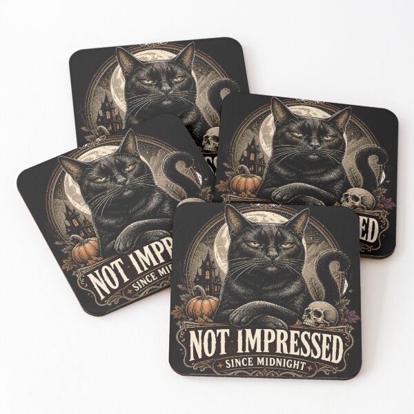 Item preview, Not Impressed Black Cat Halloween Gothic Engraving designed and sold by RoyesButler.