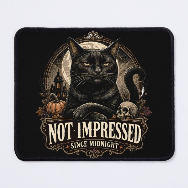 Item preview, Not Impressed Black Cat Halloween Gothic Engraving designed and sold by RoyesButler.