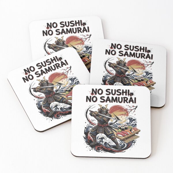 Item preview, No Sushi No Samurai – Japanese Samurai Sushi Warrior Design designed and sold by LOVEARTDESIGN.