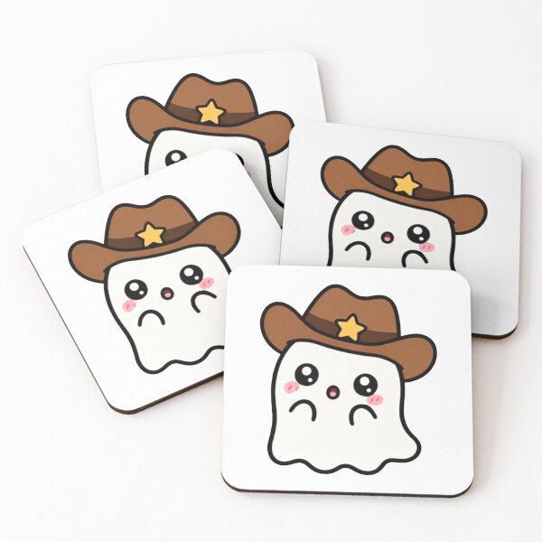 Item preview, Kawaii Cowboy Ghost Shocked designed and sold by lotsofniches.