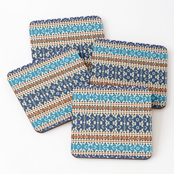 Item preview, Blue Heritage Folk Pattern designed and sold by DansCreations42.