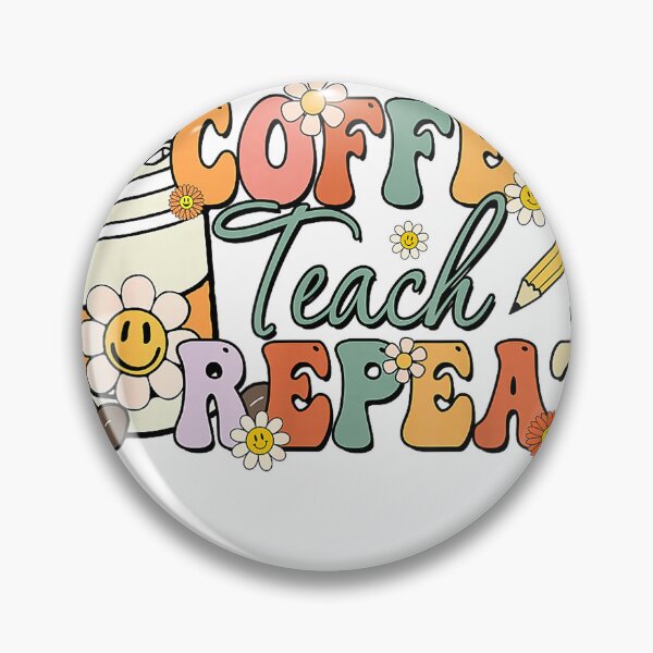 Item preview, Retro Grovvy Coffee Teach Repeat Teacher T-Shirt designed and sold by Badriiiii.
