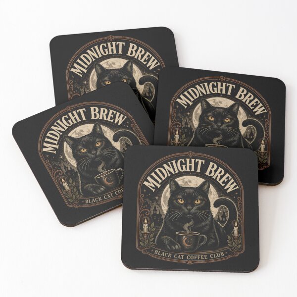 Item preview, Midnight Brew Black Cat Halloween Gothic Engraving designed and sold by LiviuGligoros.