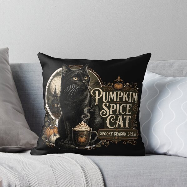 Item preview, Pumpkin Spice Cat Black Cat Halloween Gothic Engraving designed and sold by LiviuGligoros.