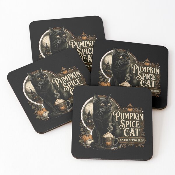 Item preview, Pumpkin Spice Cat Black Cat Halloween Gothic Engraving designed and sold by LiviuGligoros.