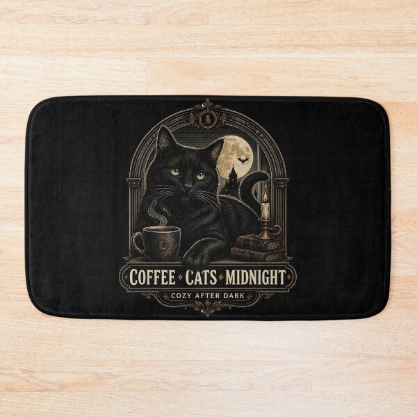 Item preview, Coffee • Cats • Midnight Black Cat Halloween Gothic Engraving designed and sold by LiviuGligoros.