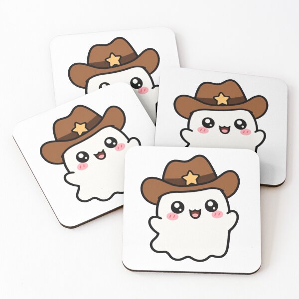 Item preview, Happy Kawaii Cowboy Ghost designed and sold by lotsofniches.