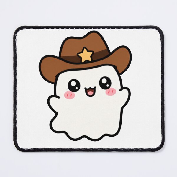Item preview, Happy Kawaii Cowboy Ghost designed and sold by lotsofniches.