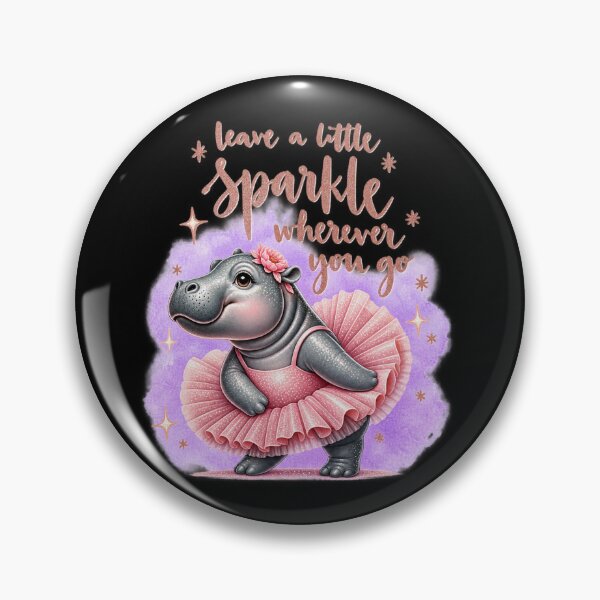 Item preview, Hippo Ballerina, Leave a Little Sparkle wherever you go, Pink Tutu | designed and sold by Lotta Luxxa Lifestyle.