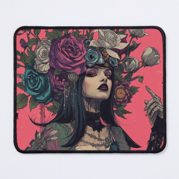 Item preview, Cyber Rose Headdress: Dark Biomechanical Gothic Art designed and sold by Mythical Entanglement.