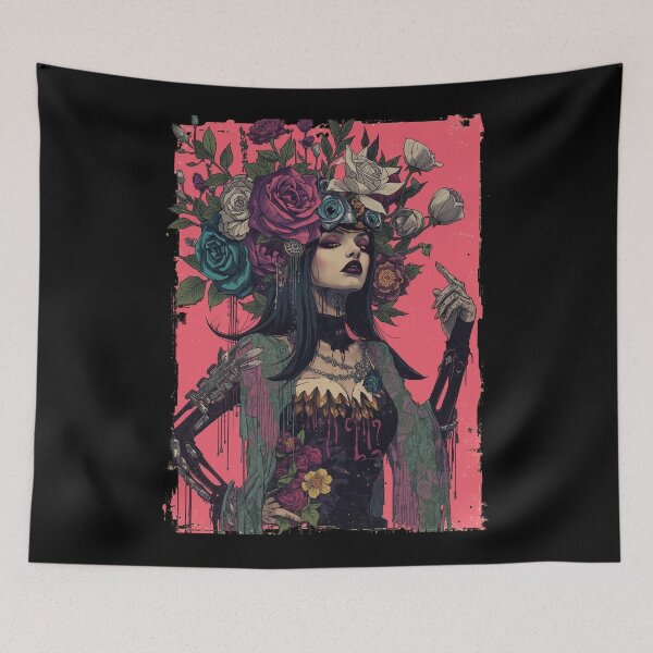 Item preview, Cyber Rose Headdress: Dark Biomechanical Gothic Art designed and sold by  Mythical Entanglement.