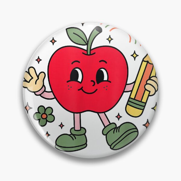 Item preview, Retro School Apple with Face and Teacher’s Pencil T-Shirt designed and sold by Cafe18.