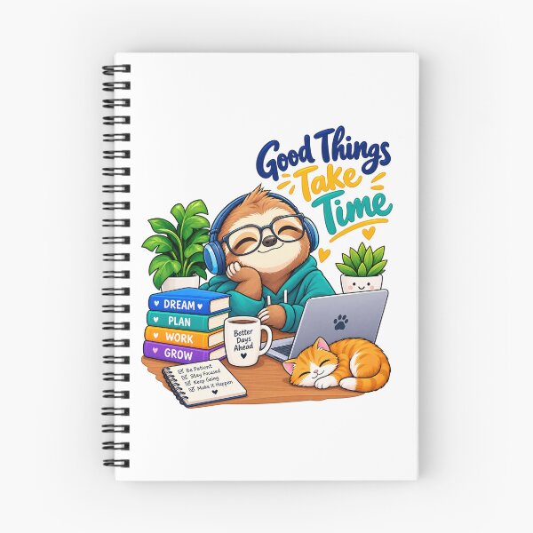 Item preview, Good Things Take Time – Cute Sloth Productivity Motivational Design designed and sold by Pixel & Ponder.