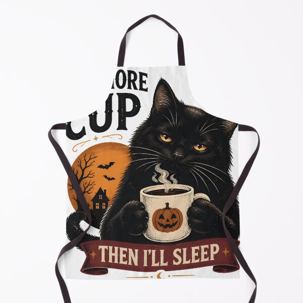 Item preview, One More Cup Black Cat Halloween Retro Screen Print designed and sold by LiviuGligoros.