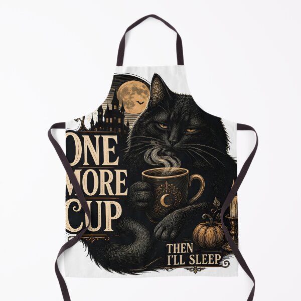 Item preview, One More Cup Black Cat Halloween Gothic Engraving designed and sold by LiviuGligoros.