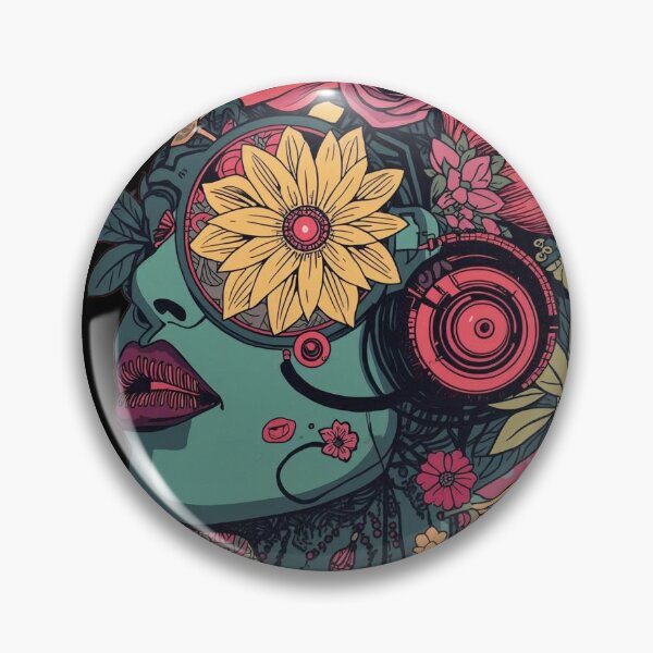 Item preview, Blooming Beats: Dark Synthwave Floral Art designed and sold by  Mythical Entanglement.