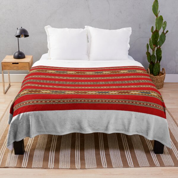 Item preview, Romanian Folk Textile Pattern in Red, Cream and Blue designed and sold by DansCreations42.