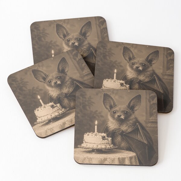 Item preview, Victorian Birthday Cake Bat for Goth Bat Lovers designed and sold by POD DYNASTY | Original Print On Demand T-Shirt Graphics.