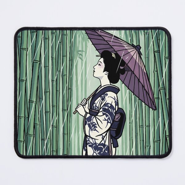 Item preview, Geisha in Rain Bamboo Grove Ukiyo-e designed and sold by TokyoUkiyoHouse.