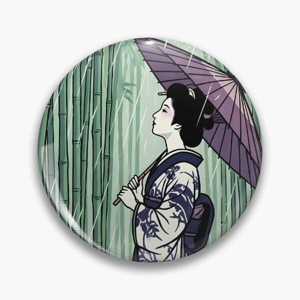 Item preview, Geisha in Rain Bamboo Grove Ukiyo-e designed and sold by TokyoUkiyoHouse.