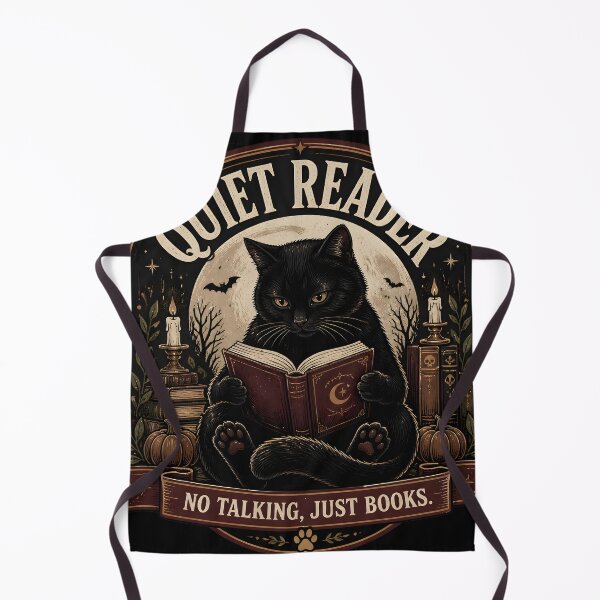 Item preview, Quiet Reader Black Cat Halloween Retro Screen Print designed and sold by BernoNickel.