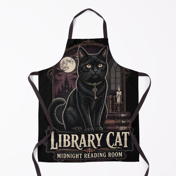 Item preview, Library Cat Black Cat Halloween Gothic Engraving designed and sold by BernoNickel.