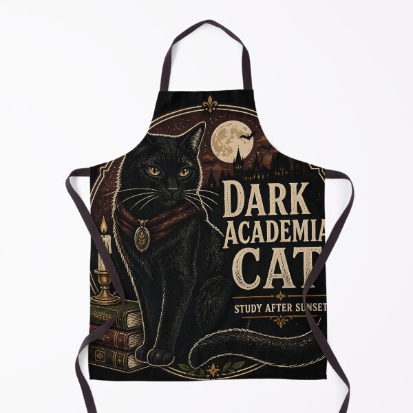 Item preview, Dark Academia Cat Black Cat Halloween Retro Screen Print designed and sold by BernoNickel.