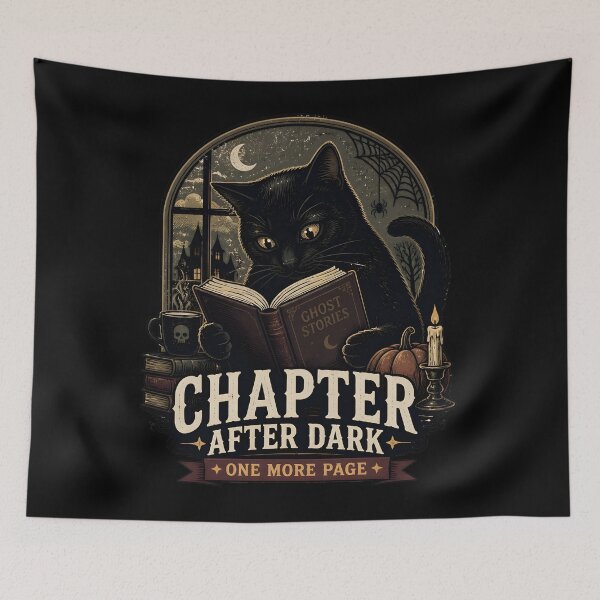 Item preview, Chapter After Dark Black Cat Halloween Retro Screen Print designed and sold by BernoNickel.