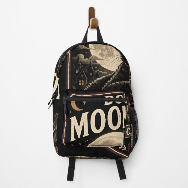 Item preview, Books & Moonlight Black Cat Halloween Retro Screen Print designed and sold by BernoNickel.