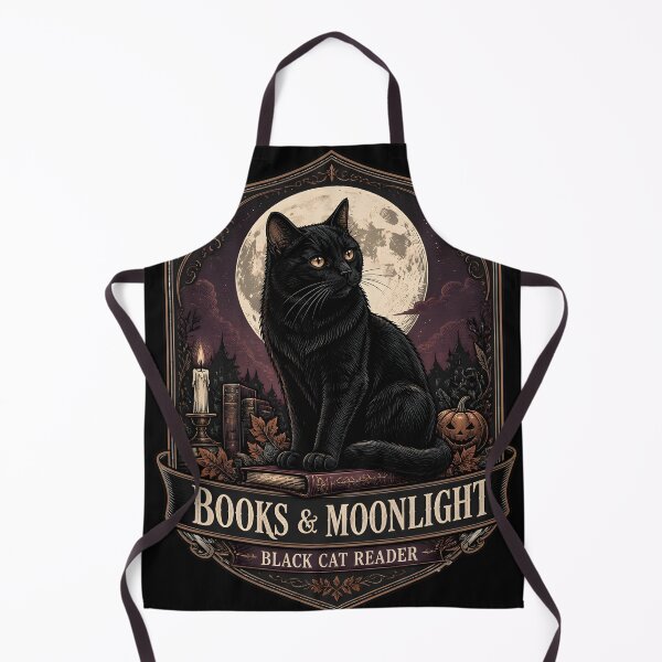 Item preview, Books & Moonlight Black Cat Halloween Gothic Engraving designed and sold by BernoNickel.