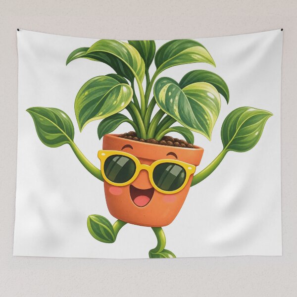 Item preview, Happy houseplant wearing sunglasses designed and sold by Funny meme.