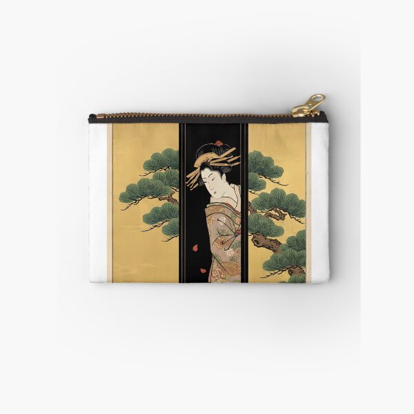 Item preview, Geisha Behind Golden Pine Screen Ukiyo-e designed and sold by TokyoUkiyoHouse.