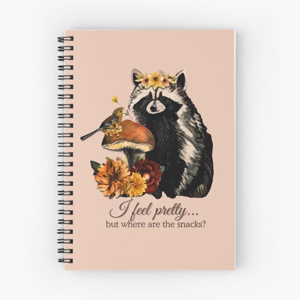 Item preview, I Feel Pretty Raccoon – Floral Woodland Mushroom Art designed and sold by ArtistsAtticWI.