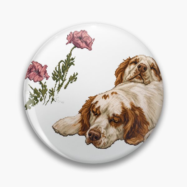 Item preview, Pixel Art Sleeping Spaniels Maud Earl Cutout designed and sold by aigcx.