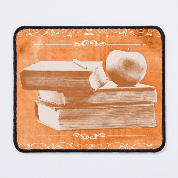 Item preview, Faded Orange Antique Books Stacked With Apple and Chalk designed and sold by Ghoul Enterprises.