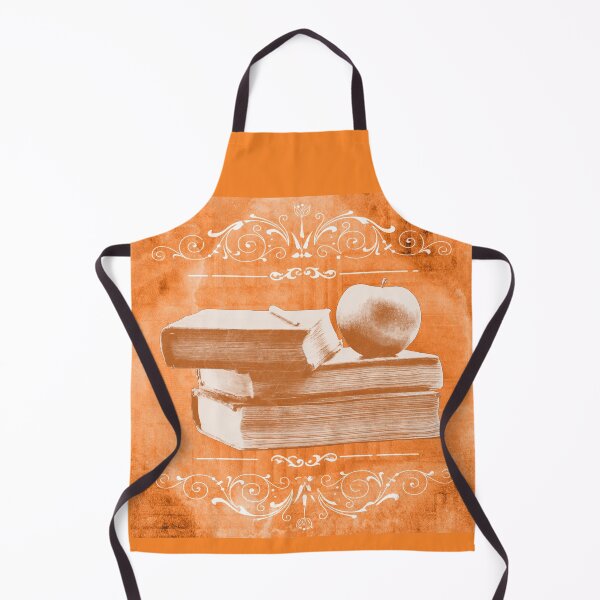 Item preview, Faded Orange Antique Books Stacked With Apple and Chalk designed and sold by Ghoul Enterprises.