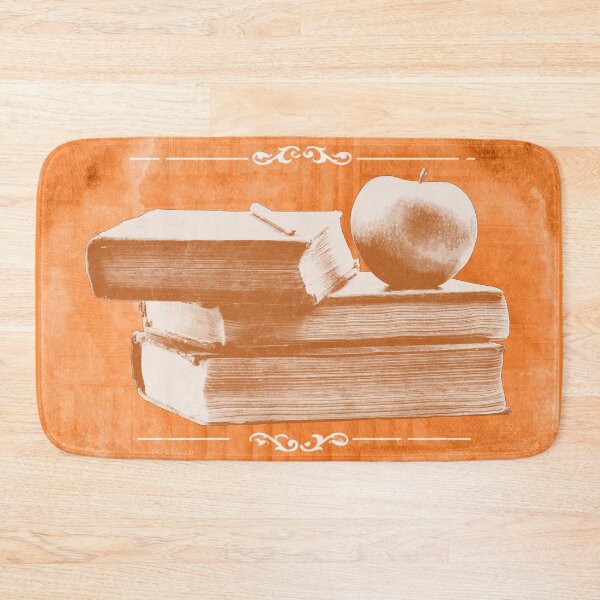 Item preview, Faded Orange Antique Books Stacked With Apple and Chalk designed and sold by Ghoul Enterprises.