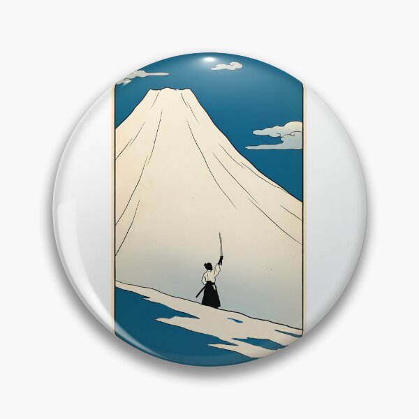Item preview, Samurai Facing Mount Fuji Peak Ukiyo-e designed and sold by TokyoUkiyoHouse.