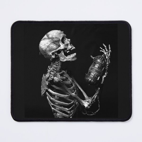 Item preview, Gothic Skeleton Holding Grenade Macabre Horror Dark Art designed and sold by inkoutninja.
