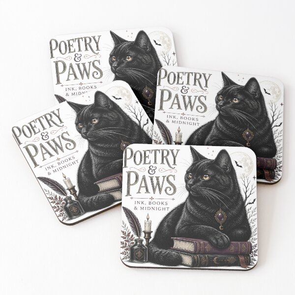 Item preview, Poetry & Paws Black Cat Halloween designed and sold by BernoNickel.