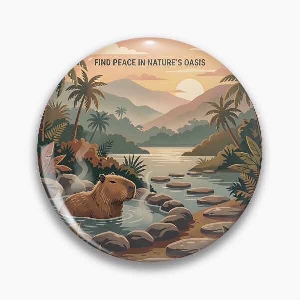 Item preview, Capybara Hot Spring designed and sold by PictoVibe.